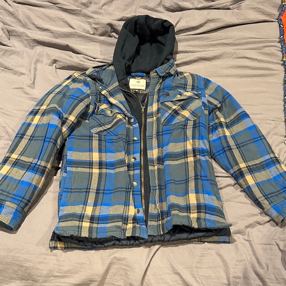 Legendary Whitetails Blue and Yellow Plaid Shirt Jacket